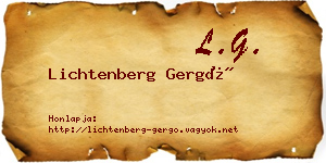 Lichtenberg Gergő névjegykártya